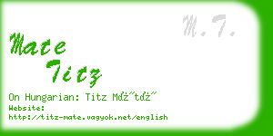 mate titz business card